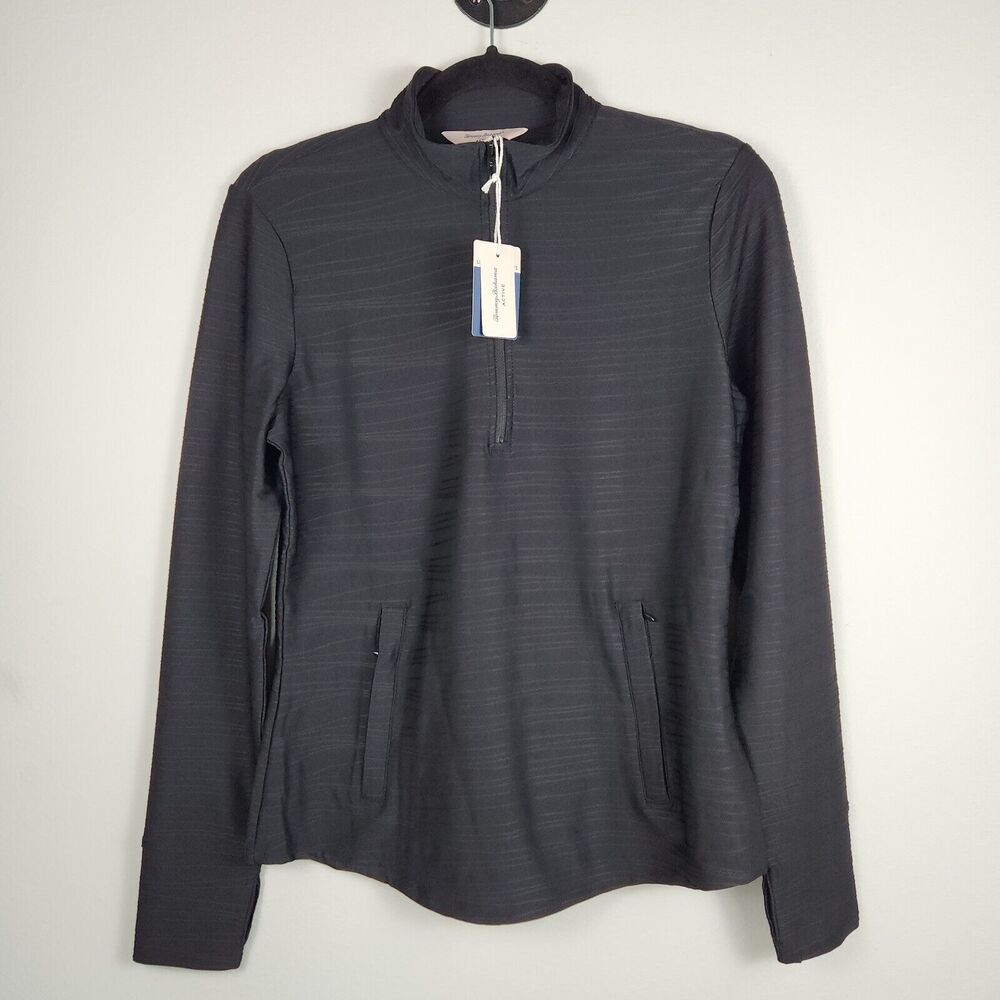 Tommy Bahama Jacquard Active Shirt Textured Golf Tennis Running Gym Zip - Small